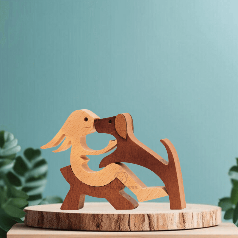 Human and Mixed Breed Pet Wood Sculpture