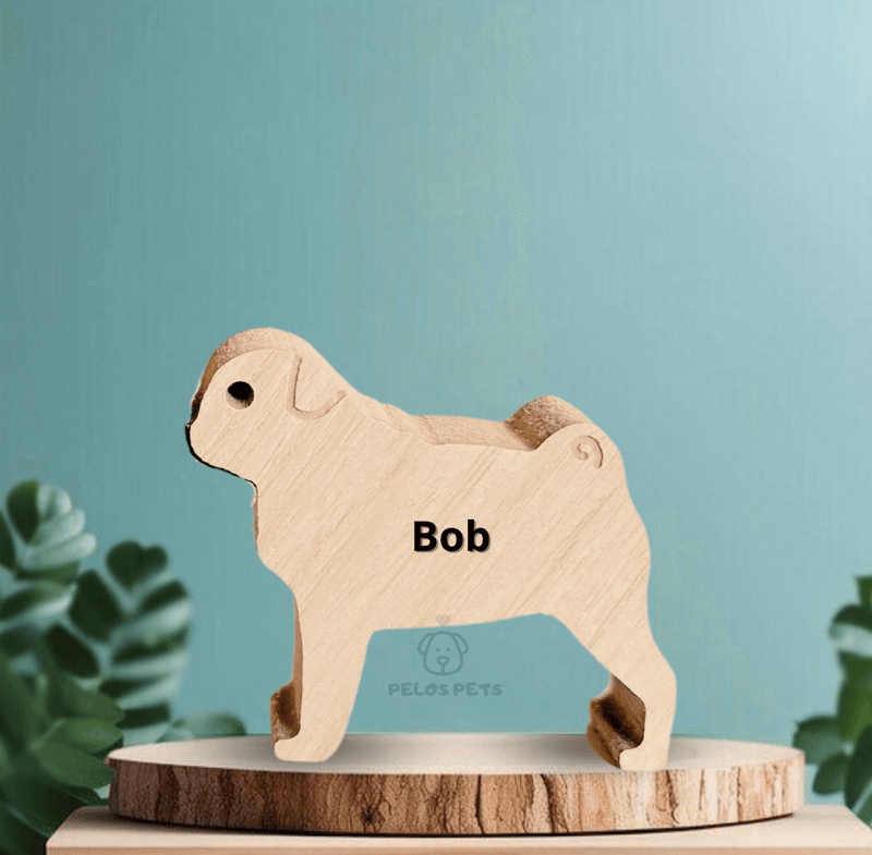 Pug Wood Sculpture