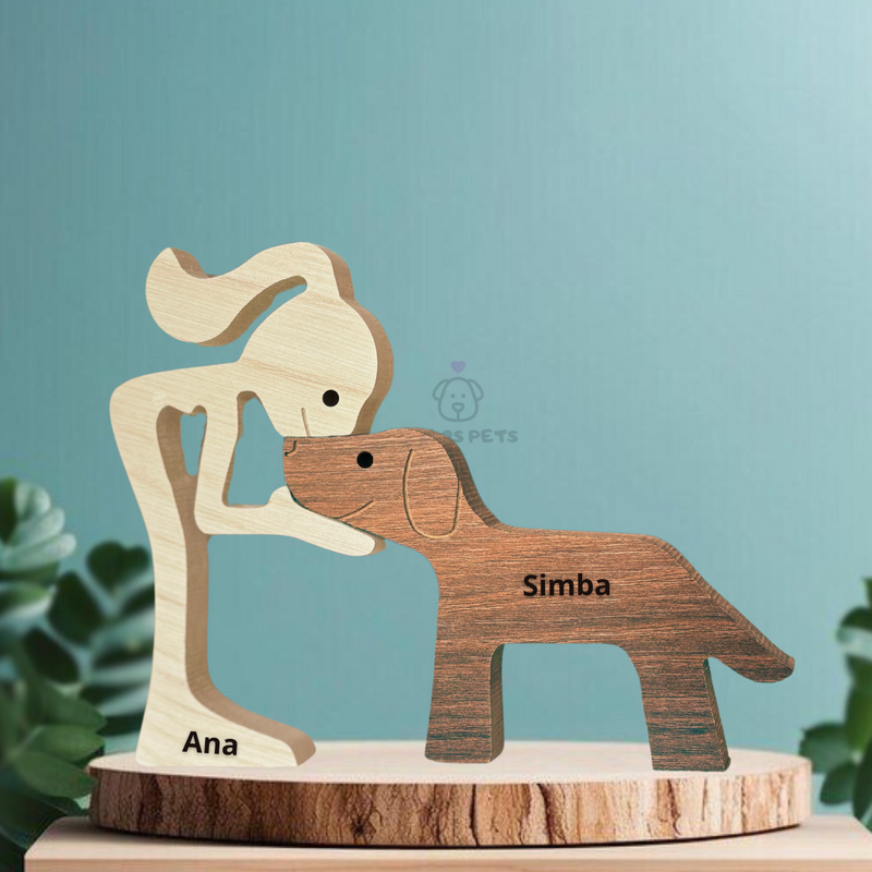 Human and Pet SRD Wood Sculpture