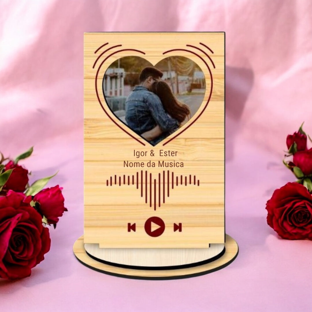 Onda Sonora do Amor - Placa Personalizada em MDF