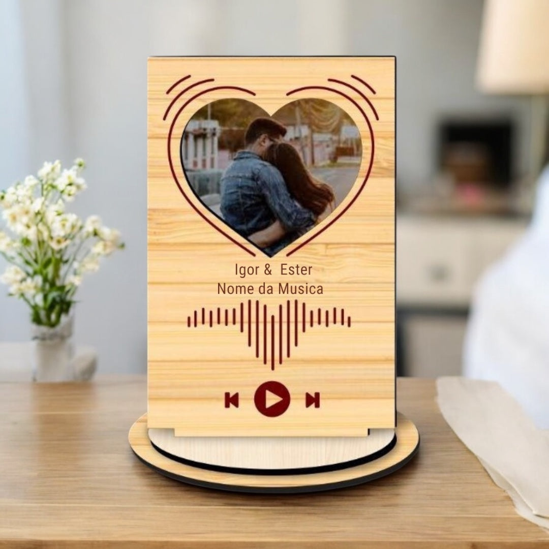 Onda Sonora do Amor - Placa Personalizada em MDF