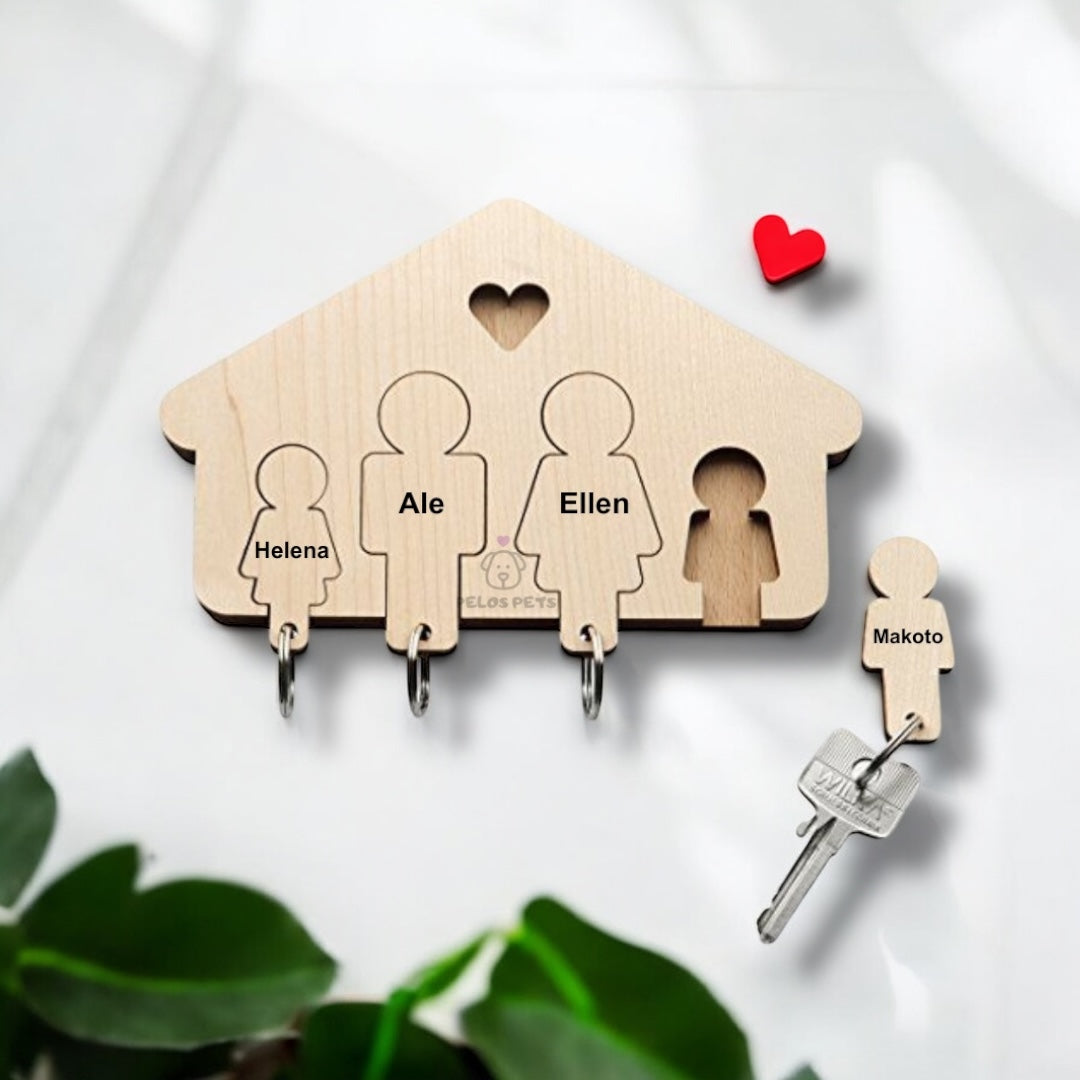 Porta Chaves de Parede MDF Personalizado Com Chaveiros - Decoração e Organização