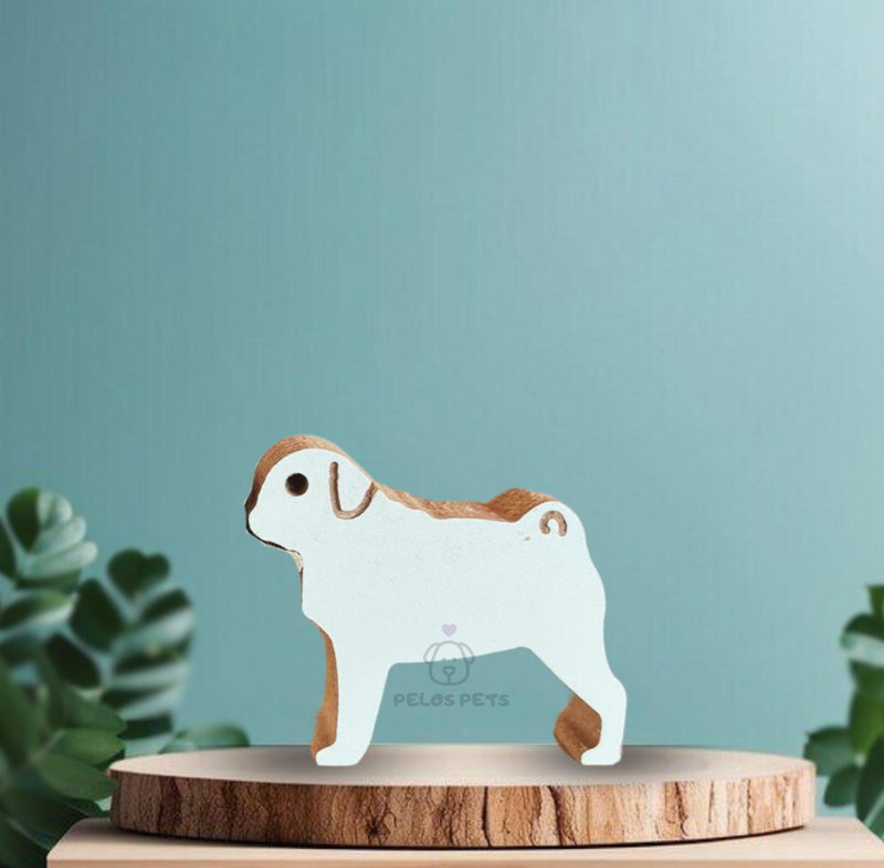 Pug Wood Sculpture