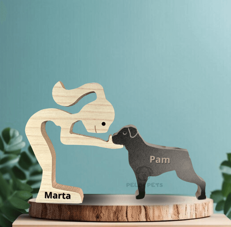 Escultura em Madeira Rottweiler