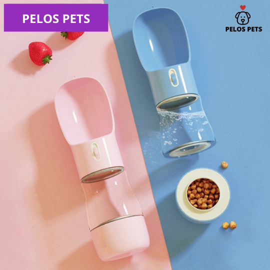 Bebedouro e Alimentador Portátil Pelos Pets (Cães e Gatos)